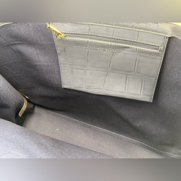 🆕 TED BAKER 🧿 NWOT Allicon Eco Leather Croc Icon Tote Bag, Dark Blue - Picture 7 of 11